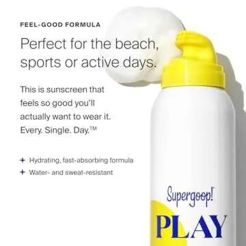 Supergoop! PLAY Body Mousse SPF 50 with Blue Sea Kale - 3 oz - Broad Spectrum Whipped Sunscreen for Sensitive Skin - Fun to Apply - Great for Active Days