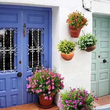 Vibrant Artificial Fake Flowers for Outdoor Spaces