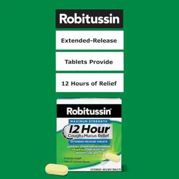 Robitussin Maximum Strength 12 Hour Cough and Mucus Relief, Expectorant and Cough Suppressant, 16 Extended-Release Tablets