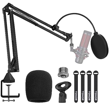 TONOR T20 Adjustable Microphone Arm Stand with Pop Filter and Accessories