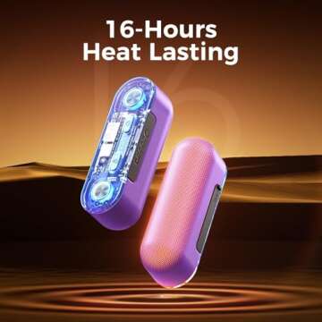 OCOOPA Magnetic Rechargeable Hand Warmers 2 Pack, 18W Fast Charging, 10000mAh Electronic Portable Pocket Heater, Seven-Color RGB Lights, Gaming Gear Tech Savvy Women, Purple