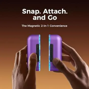 OCOOPA Magnetic Rechargeable Hand Warmers 2 Pack, 18W Fast Charging, 10000mAh Electronic Portable Pocket Heater, Seven-Color RGB Lights, Gaming Gear Tech Savvy Women, Purple