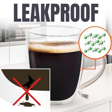 Double Wall Glass Coffee Mugs for Hot and Cold Drinks