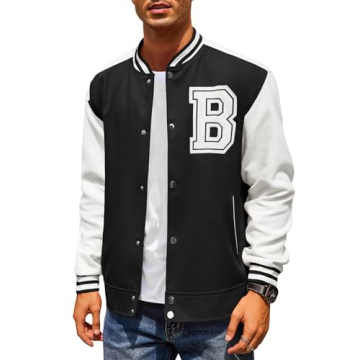 COOFANDY Men's Letterman Jacket - Stylish, Warm & Comfortable