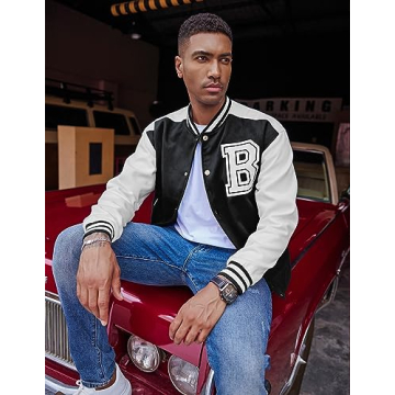 Stylish COOFANDY Men's Varsity Jacket - Warm & Fashionable