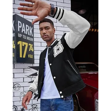 Stylish COOFANDY Men's Varsity Jacket - Warm & Fashionable
