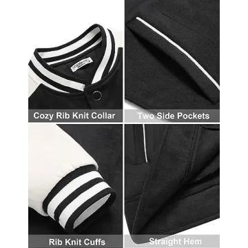 Stylish COOFANDY Men's Varsity Jacket - Warm & Fashionable