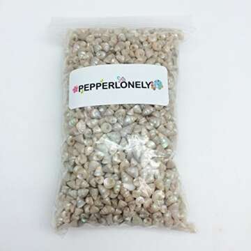 PEPPERLONELY Trochus Tiny Sea Shells, 6 OZ Apprx 1/4 Inch