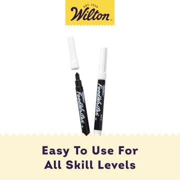 Wilton Black Food Marker, 2-Count Pack of Edible Markers, Ideal for Cookies and Cakes