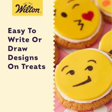 Wilton Black Food Marker, 2-Count Pack of Edible Markers, Ideal for Cookies and Cakes