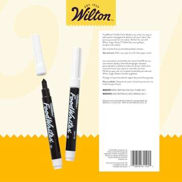 Wilton Black Food Marker, 2-Count Pack of Edible Markers, Ideal for Cookies and Cakes