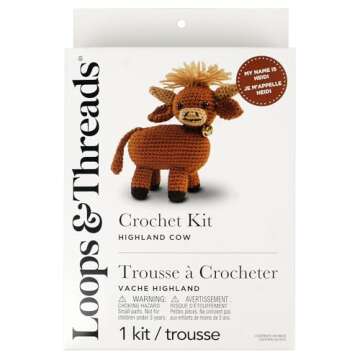 Intermediate Highland Cow Amigurumi Crochet Kit by Loops & Threads - Complete with Instructions and ...