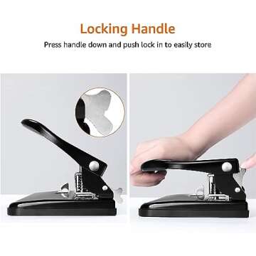 Amazon Basics 2/3 Hole Punch, Semi-Adjustable, 30 Sheet Capacity, Black
