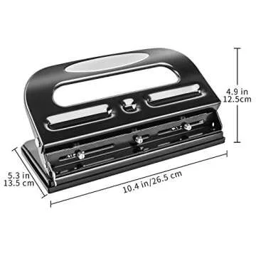 Amazon Basics 3-Hole Punch with Adjustable Features