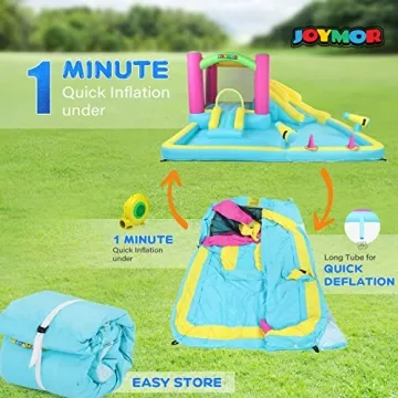 JOYMOR Inflatable Bounce House with Water Slide for Kids