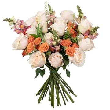 Extra Large Premium Fresh Orange Peach Roses Delivery