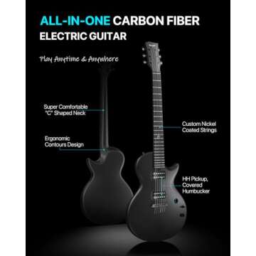 Enya Electric Guitar Nova Go Sonic Smart Electric Carbon Fiber Guitarra with 10W Wireless Speaker, O...