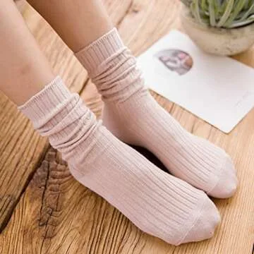 Galsang Women's Socks Thick Knit Wool Thermal Casual Crew Socks,Cozy Warm Slouch Cotton Knit Calf So...