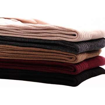 Galsang Women's Socks Thick Knit Wool Thermal Casual Crew Socks,Cozy Warm Slouch Cotton Knit Calf Socks Gift For Women,#K809 (Mixed COLOR A04)