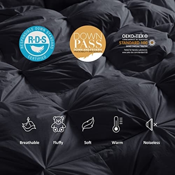 Luxurious California King Down Comforter with Pinch Pleat Design