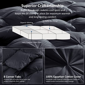 Luxurious California King Down Comforter with Pinch Pleat Design