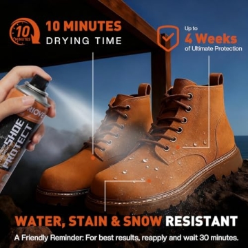 BERIOVE Protect Shoe Protector Spray - Rain & Stain Waterproof Nano Protection - Waterproofing Spray...