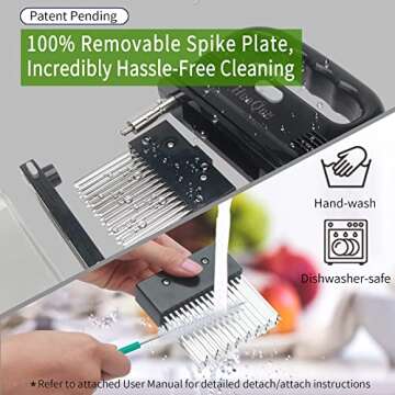 HuaQue Meat Tenderizer Tool, Detachable 48-Blade Stainless Steel Steak Tenderizer Needles for Tender...