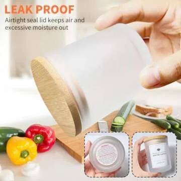 SUPMIND 15 Pack Empty Candle Jars 7oz Frosted Glass Jars with Bamboo Lids and Stickers and Labels, Bulk for Making Candles Containers Vessels - Dishwasher Safe