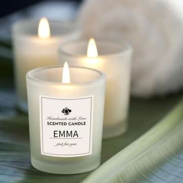 SUPMIND 15 Pack Empty Candle Jars 7oz Frosted Glass Jars with Bamboo Lids and Stickers and Labels, Bulk for Making Candles Containers Vessels - Dishwasher Safe