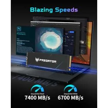 Predator M.2 SSD 4TB GM7000 with DRAM Cache NVMe 1.4 2280 PCIe Gen4×4 Ultra high Speed (Maximum Rea...