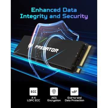 Predator M.2 SSD 4TB GM7000 with DRAM Cache NVMe 1.4 2280 PCIe Gen4×4 Ultra high Speed (Maximum Read: 7400MB/s, max Write: 6700MB/s) 3D NAND TLC Internal SSD Compatible with PS5 Pro - BL.9BWWR.107