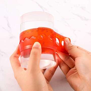 Flexible Rulers 12 Inch 4 Pieces Student Transparent Rulers for School Rulers for Student Shatterproof Plastic Rulers Office Ruler Straight Soft Ruler, Dual Side Rulers