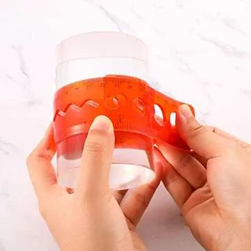 Flexible Rulers 12 Inch 4 Pieces Student Transparent Rulers for School Rulers for Student Shatterproof Plastic Rulers Office Ruler Straight Soft Ruler, Dual Side Rulers