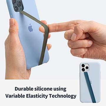 Sinjimoru Stretchable Silicone Phone Strap, Flexible and Elastic Grip Holder for iPhone & Android, S...