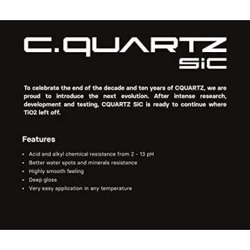 CARPRO CQUARTZ SiC 50ml Kit - Car Ceramic Coating Finish, Quartz Based Nanotechnology, Bonds to Paint, Glass, Metal and Plastic