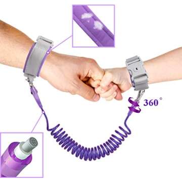 EPLAZA Toddler Leashes Penguin-Like Backpacks with Anti Lost Wrist Link Wristband for 3 to 5 Years Kids Girls Boys Safety (Penguin Light Purple)