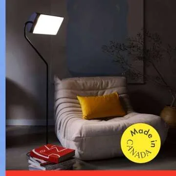 Northern Light Technologies Flamingo 10,000 Lux Bright Light Therapy Floor Lamp, Black, 4 Foot