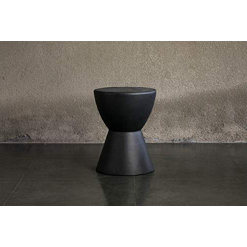 Rocking Rocker - F13 Black Modern Lightweight Concrete Side Table/End Table for Indoor/Outdoor Use
