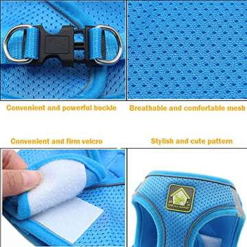 FEimaX Dog Harness and Leash Set, No Pull Breathable Soft Mesh Puppy Vest Harness Reflective Adjustable Pet Harnesses for Small Medium Dogs and Cats - Outdoor Easy Control for Walking