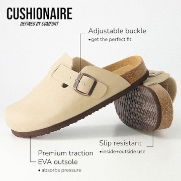 Vegan Suede Hana Womens Clogs with Arch Support