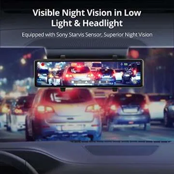 High-Resolution AKASO DL12 Mirror Dash Cam with GPS