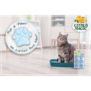 Citrus Magic Pet Odor Eliminator Litter Paws, Fresh Linen, 6-Count