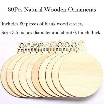 80pcs Natural Wood Slices for DIY Crafts and Ornaments