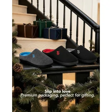 VeraCosy Men's Two-Tone Memory Foam Slippers Indoor Outdoor