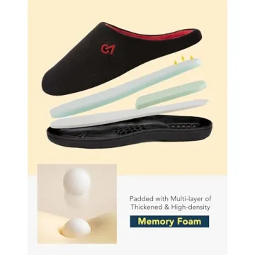 VeraCosy Men's Two-Tone Memory Foam Slippers Indoor Outdoor