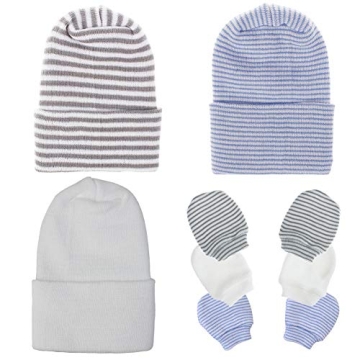 Soft Baby Caps and Mittens Set for Newborns - Gift Ready