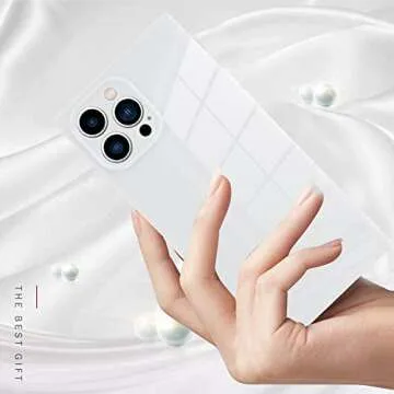 LSL Case for iPhone 13 Pro Max White Soft TPU Bumper Anti-Drop Anti-Scratch Shock Absorption Protective Wireless Slim Cover Compatible with iPhone 13 Pro Max 6.7 Inch for Women Girls Men