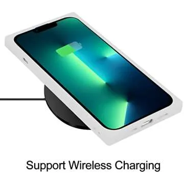 LSL Case for iPhone 13 Pro Max White Soft TPU Bumper Anti-Drop Anti-Scratch Shock Absorption Protective Wireless Slim Cover Compatible with iPhone 13 Pro Max 6.7 Inch for Women Girls Men