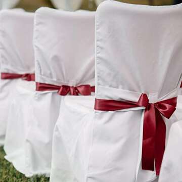 2 Rolls Burgundy Ribbon 50 Yards 1.5 Inches Wide Double Faced Polyester Satin Ribbon Solid Satin Ribbon for Christmas Wedding Present Wrapping Crafts Burgundy Party Decoration