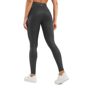 CRZ YOGA Butterluxe Matte Faux Leather Leggings for Women - No Front Seam, High Waist, Stretch Tight...